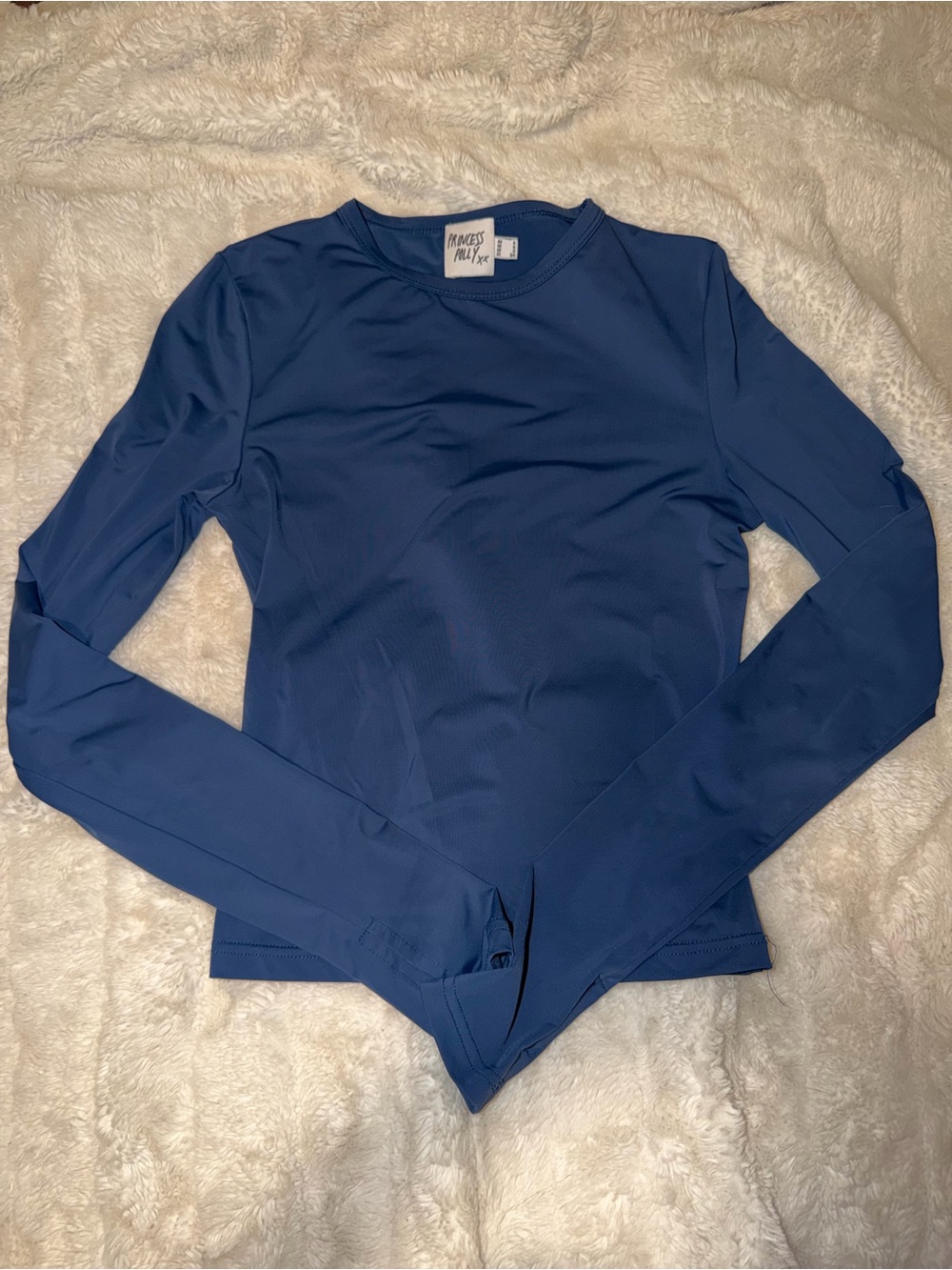 Princess Polly Blue Crew Neck Long Sleeve Top